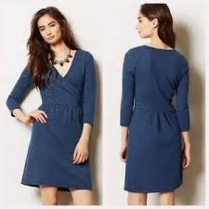 Anthropologie HD in Paris Textured Faux Wrap Dress